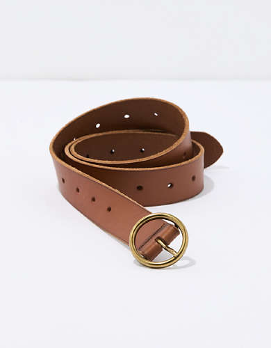 AE Oval Buckle Leather Belt