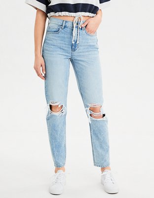 american eagle dark wash ripped jeans