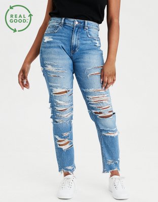 american eagle mom ripped jeans