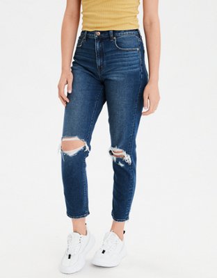 american eagle floral mom jeans