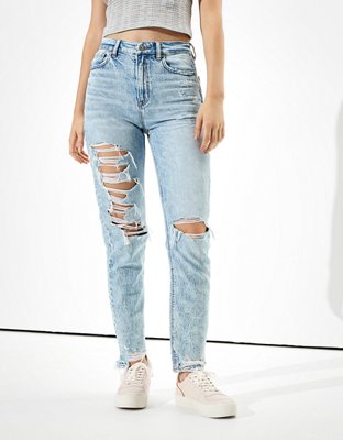 american eagle ripped mom jeans