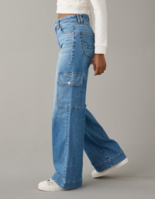 Curvy CARHope Wide Leg high waisted jeans, Light Blue