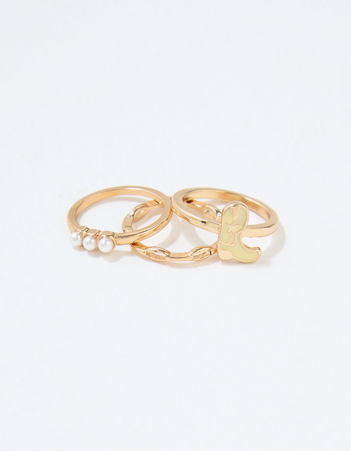 AEO Gold Western Ring 3-Pack