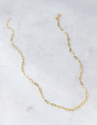 AEO Keepers Collection 14K Gold-Plated Paper Clip Chain Necklace