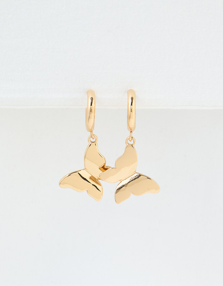 AEO Gold Butterfly Earrings