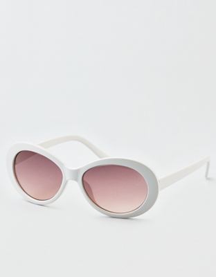 Toya So Chic Black and White Oval Sunglasses
