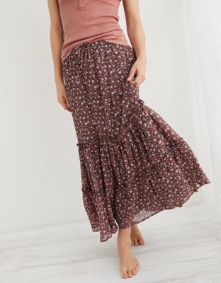 american eagle red midi skirt