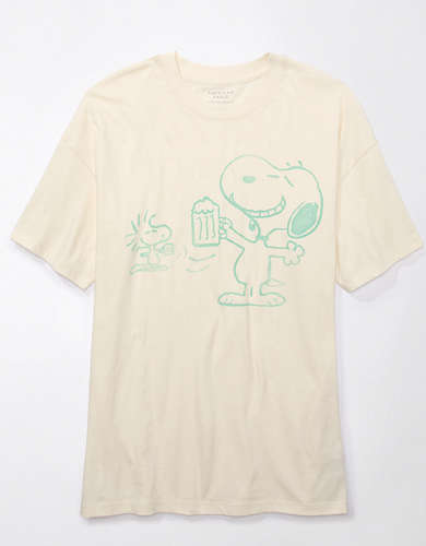 AE Oversized St. Patrick's Day Snoopy Graphic T-Shirt