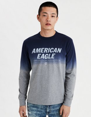 Ae Long Sleeve Dip Dye Graphic T Shirt