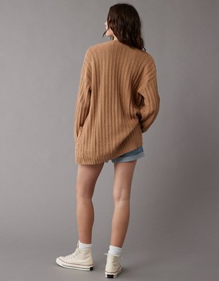AE Oversized Open-Front Knit Cardigan