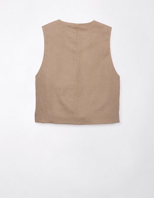 AE Linen-Blend Waistcoat Vest