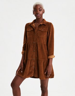 corduroy long sleeve dress