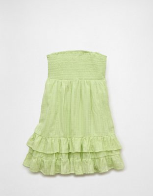 AE Ruffle Tiered Strapless Babydoll Mini Dress