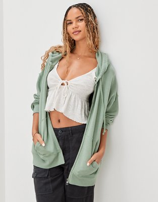 Aerie oversized best sale zip up hoodie