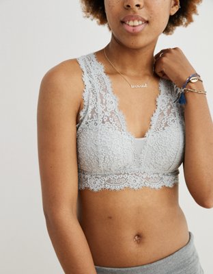 aerie romantic lace plunge bralette