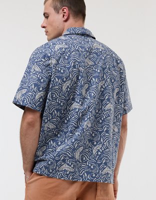 AE 24/7 Stretch Printed Button-Up Poolside Shirt
