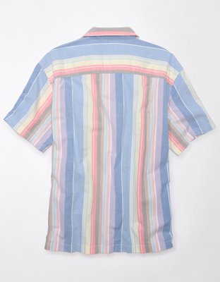 AE Pride Striped Button-Up Poolside Shirt