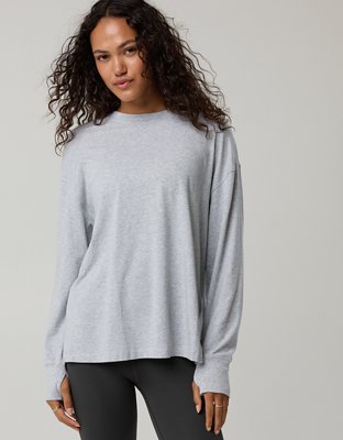 OFFLINE By Aerie Let's Stretch Long Sleeve Boyfriend T-Shirt