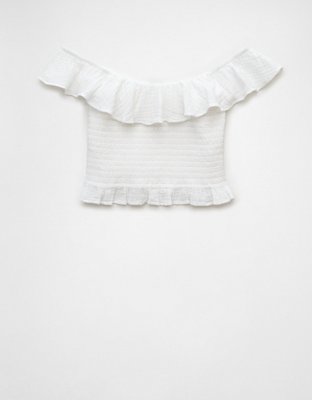AE Off-The-Shoulder Smocked Tube Top