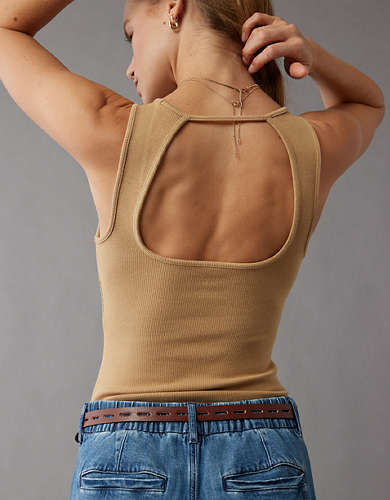 AE Sleeveless Main Squeeze Open-Back Bodysuit