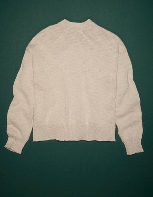 AE77 Premium Cropped Linen Sweater Cardigan
