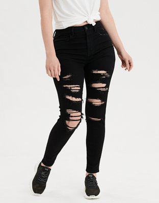 black ripped jeans from american eagle