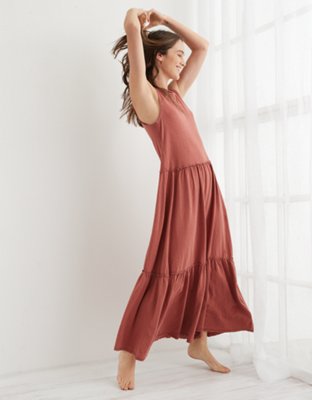 aerie tiered midi dress