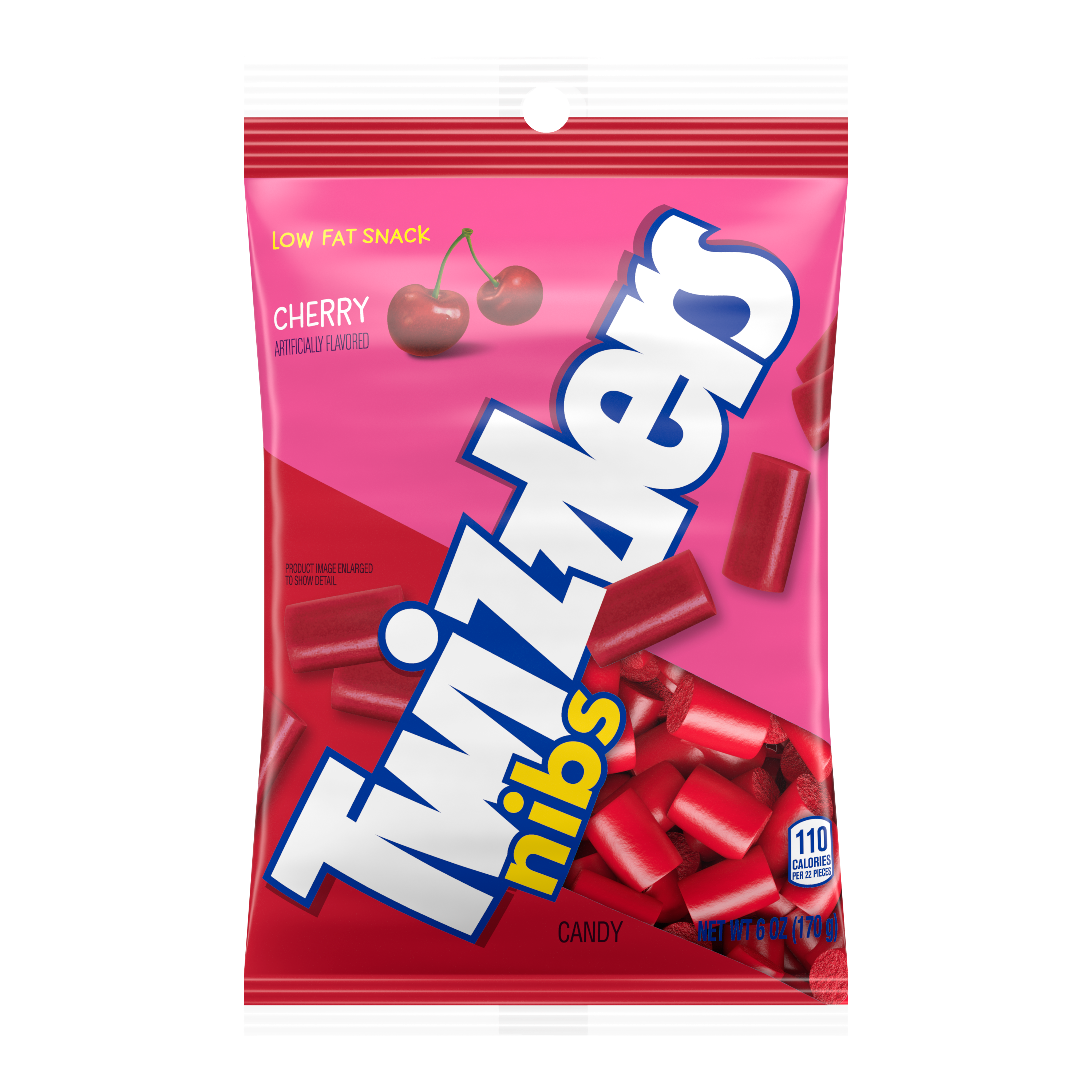 TWIZZLERS NIBS Cherry Flavored Candy, 6 oz bag - Front of Package