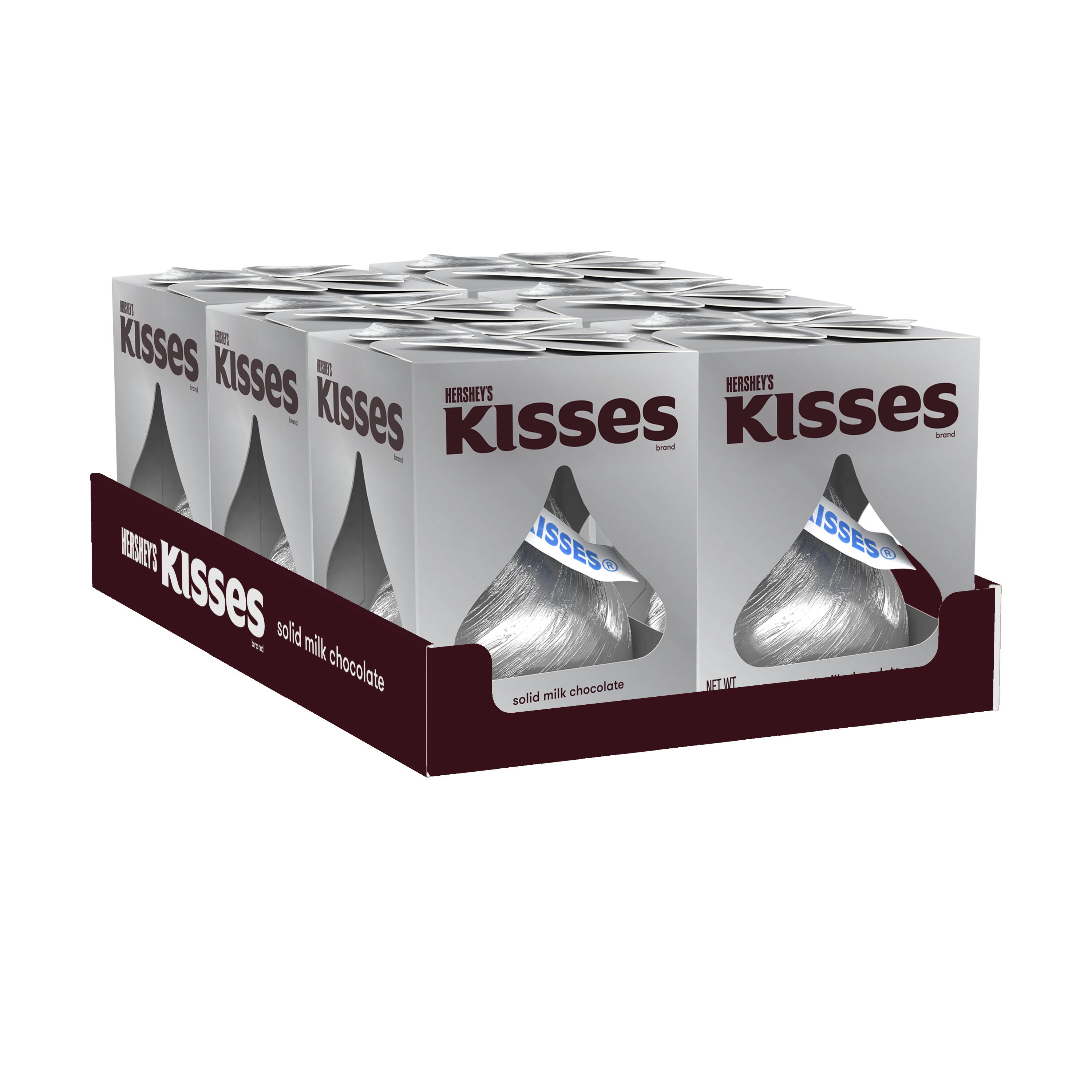 HERSHEY'S KISSES Milk Chocolate Giant Candy, 7 oz box, 6 pack - Left Side of Package