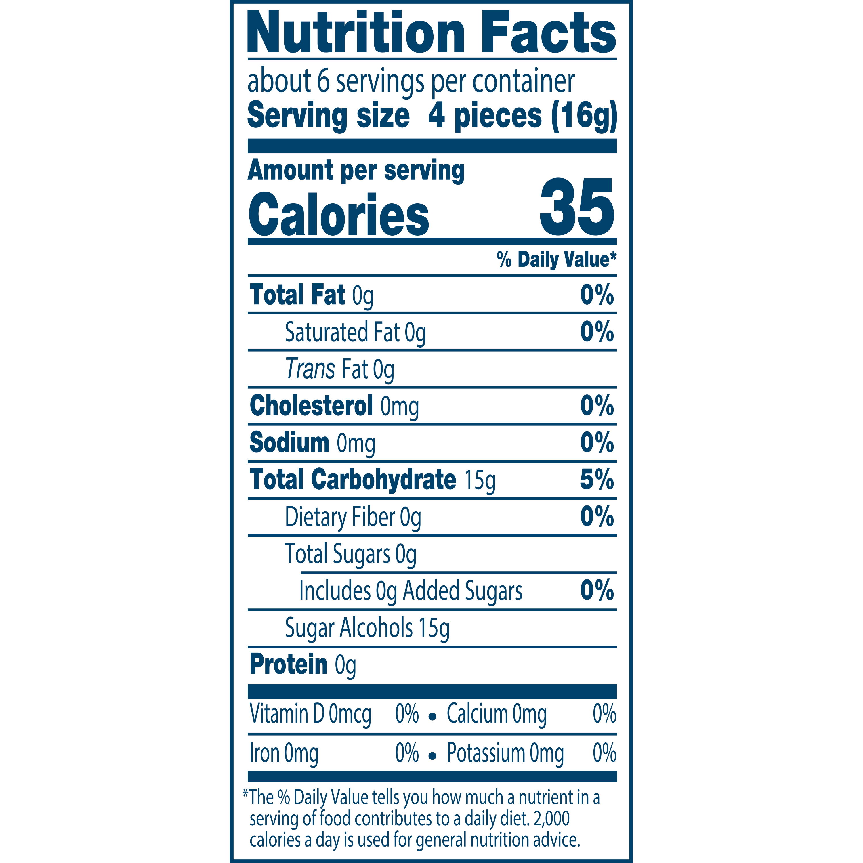 JOLLY RANCHER Sugar Free Watermelon, Grape, Apple and Raspberry Hard Candy, 3.6 oz bag- Nutritional Facts