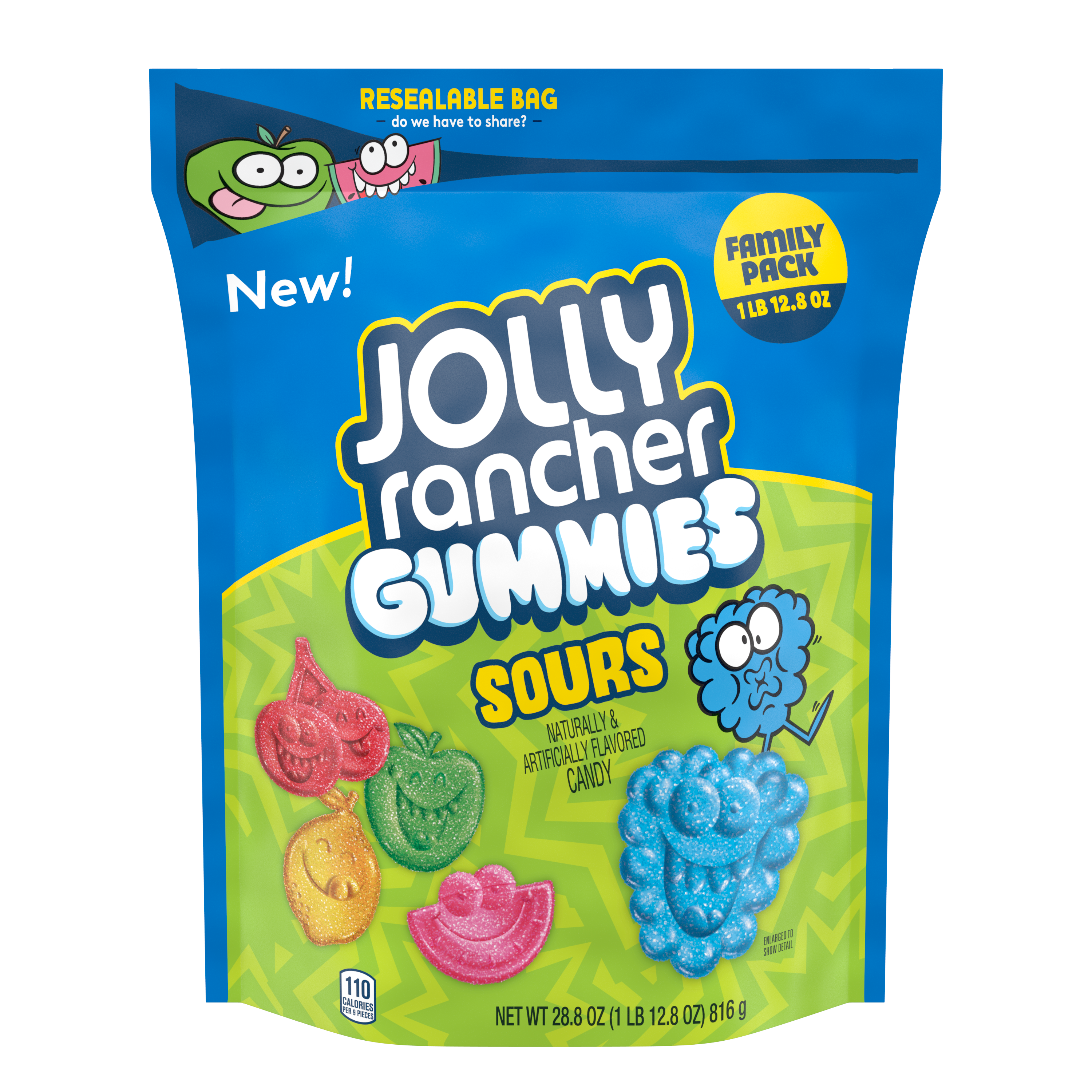 JOLLY RANCHER Gummies Sours, 28.8 oz bag - Front of Package