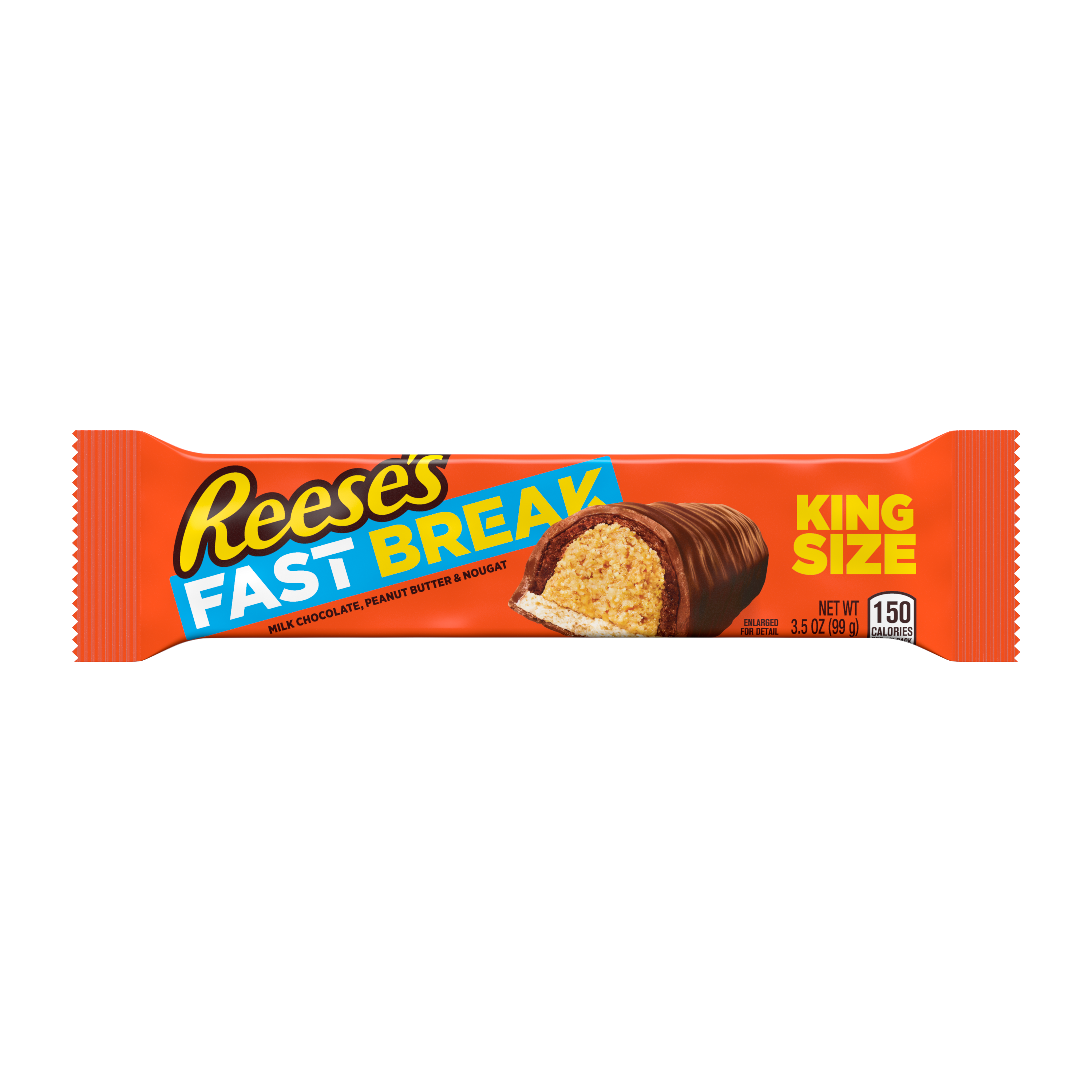 REESE'S FAST BREAK Milk Chocolate Peanut Butter King Size Candy Bar, 3.5 oz