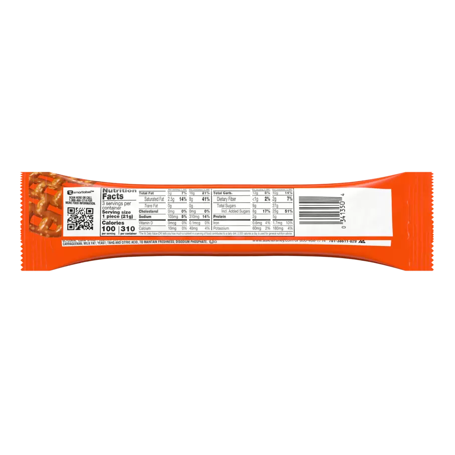 REESE'S TAKE5 Chocolate Peanut Butter King Size Candy Bar, 2.25 oz - Back of Package