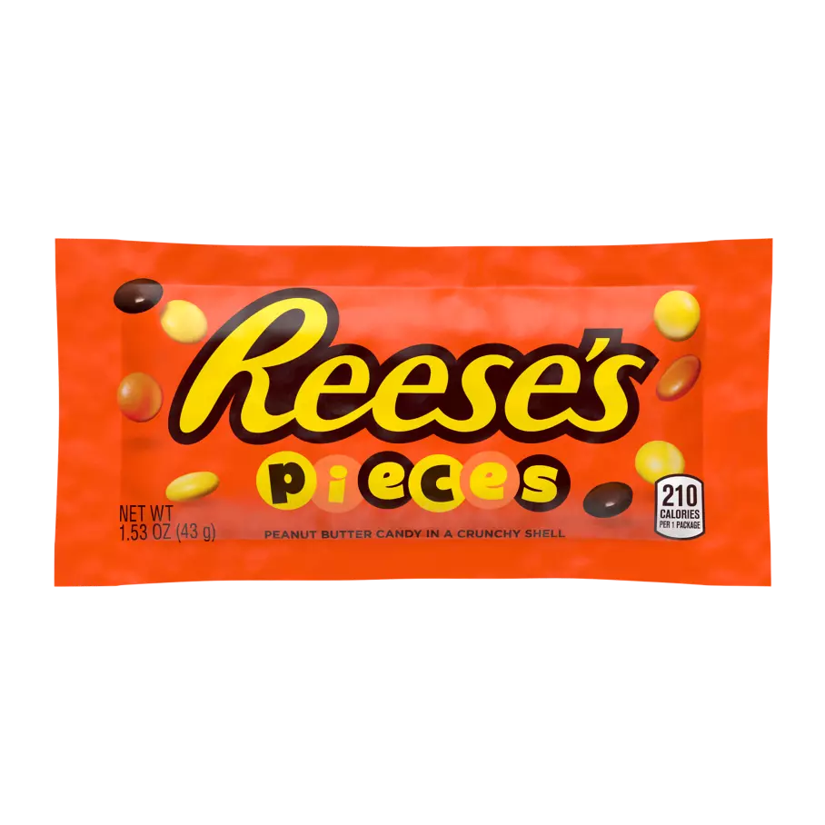 REESE'S PIECES Peanut Butter Candy, 1.53 oz - Front of Package