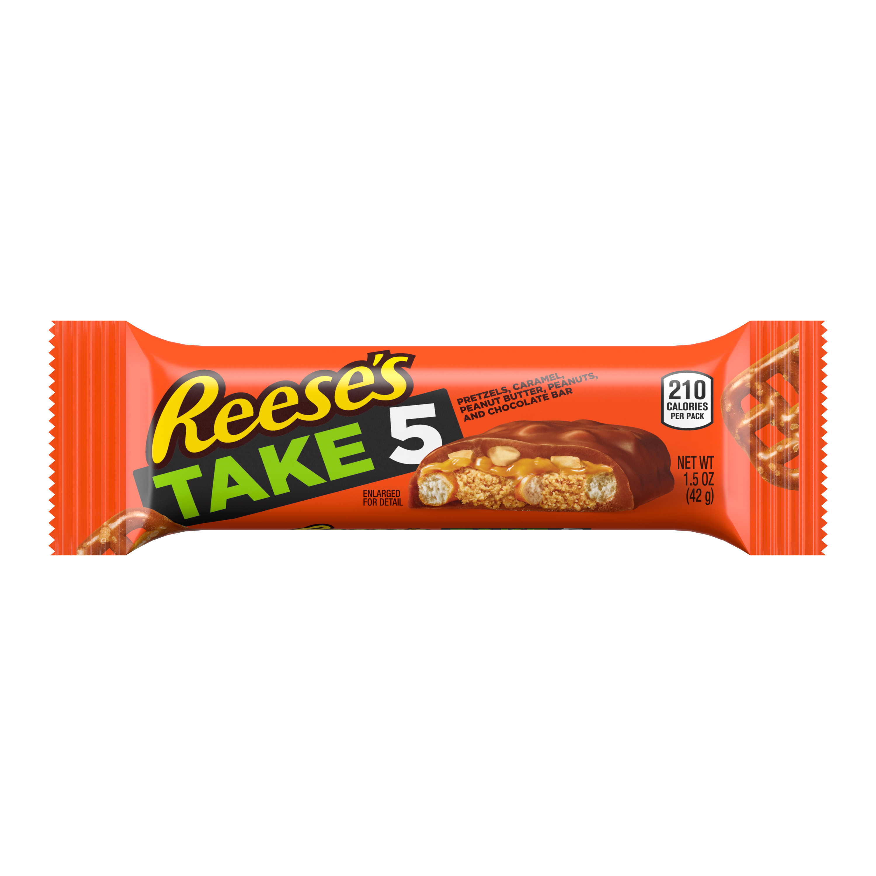 REESE'S TAKE5 Chocolate Peanut Butter Candy Bar, 1.5 oz - Front of Package
