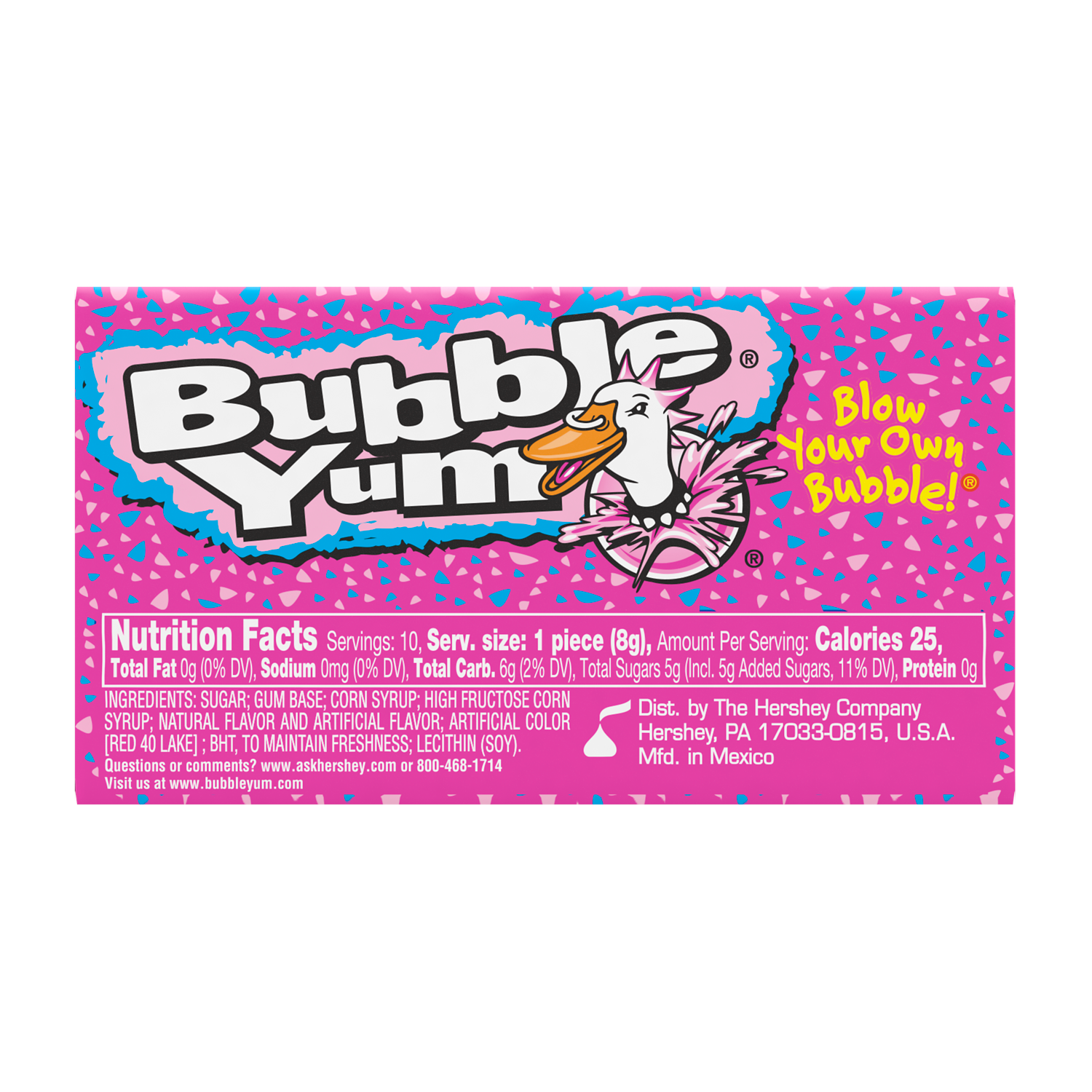 BUBBLE YUM Original Flavor Bubble Gum, 2.8 oz, 10 pieces