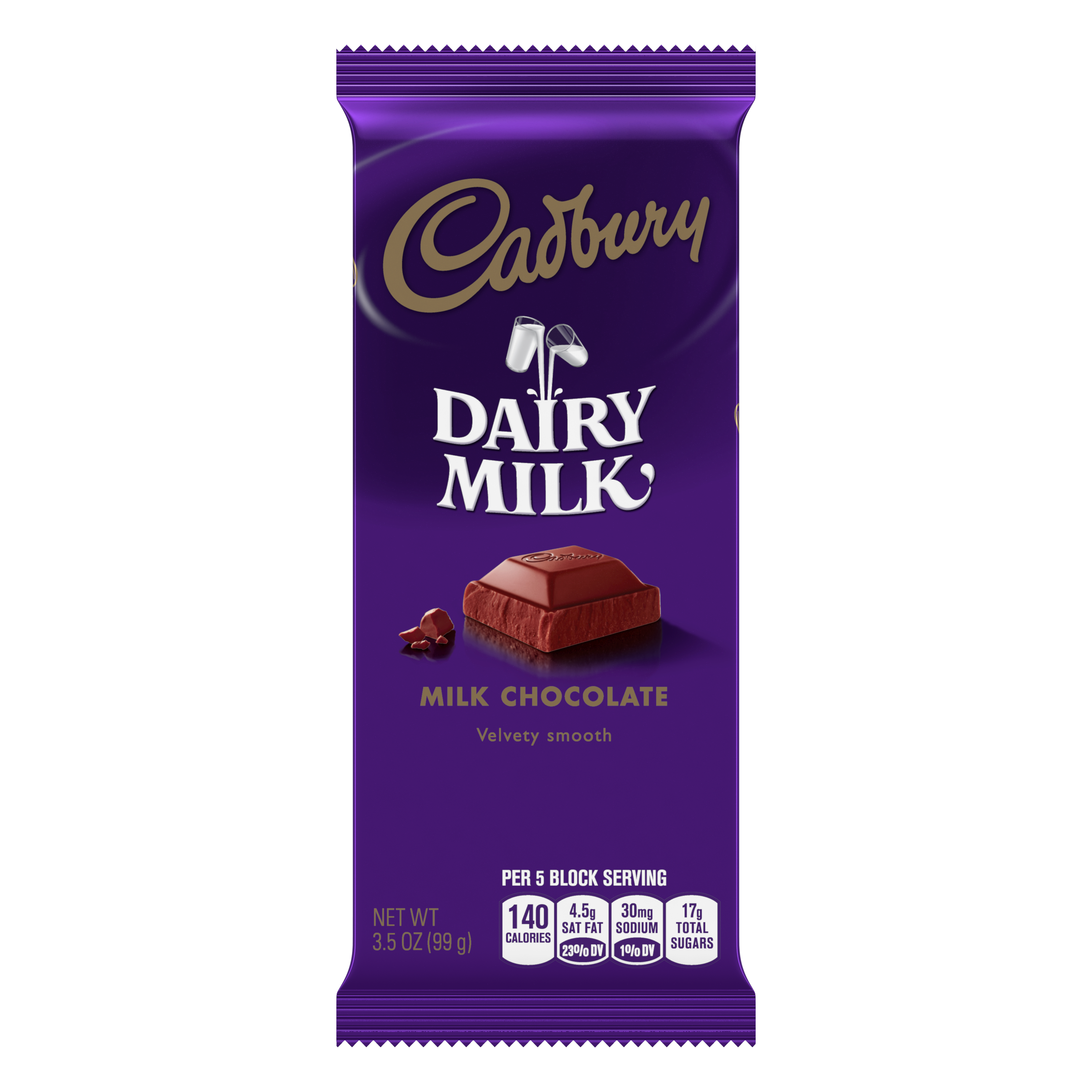 CADBURY DAIRY MILK Milk Chocolate Candy Bar, 3.5 oz- Front of the Package