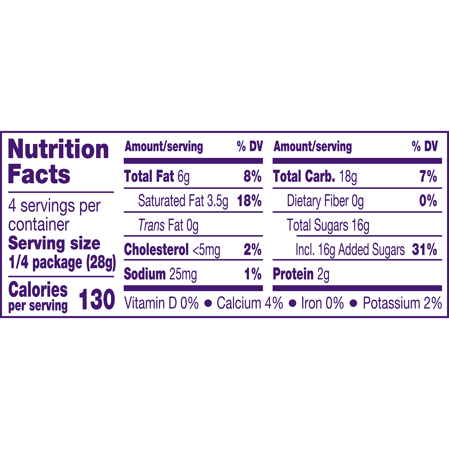 CADBURY DAIRY MILK CARAMELLO Caramel and Milk Chocolate Candy Bar, 4 oz - Nutritional Facts