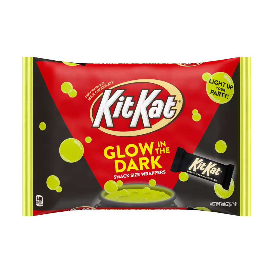KIT KAT® Glow-in-the-Dark Milk Chocolate Snack Size Candy Bars, 9.8 oz bag - Front of Package