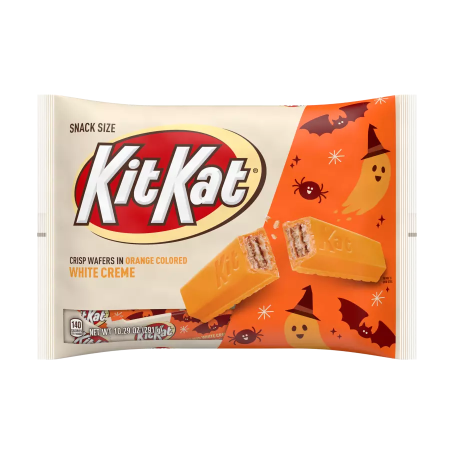 KIT KAT® Orange Colored White Creme Snack Size Candy Bars, 10.29 oz bag - Front of Package