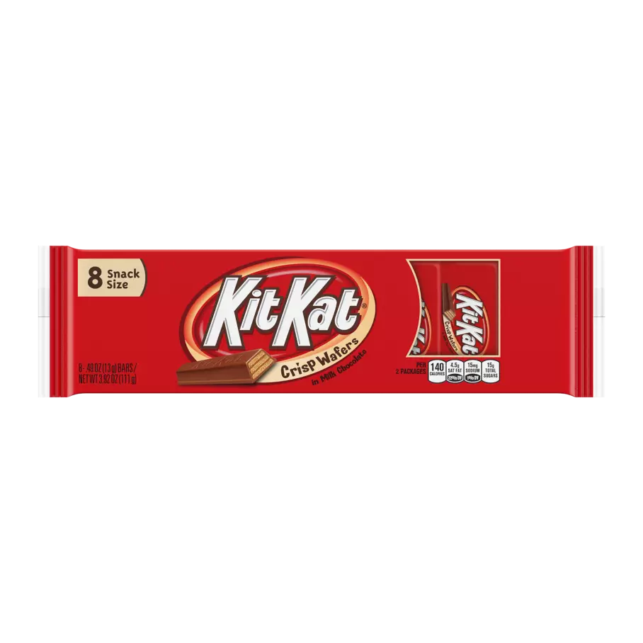 KIT KAT® Milk Chocolate Snack Size Candy Bars, 3.92 oz, 8 pack - Front of Package