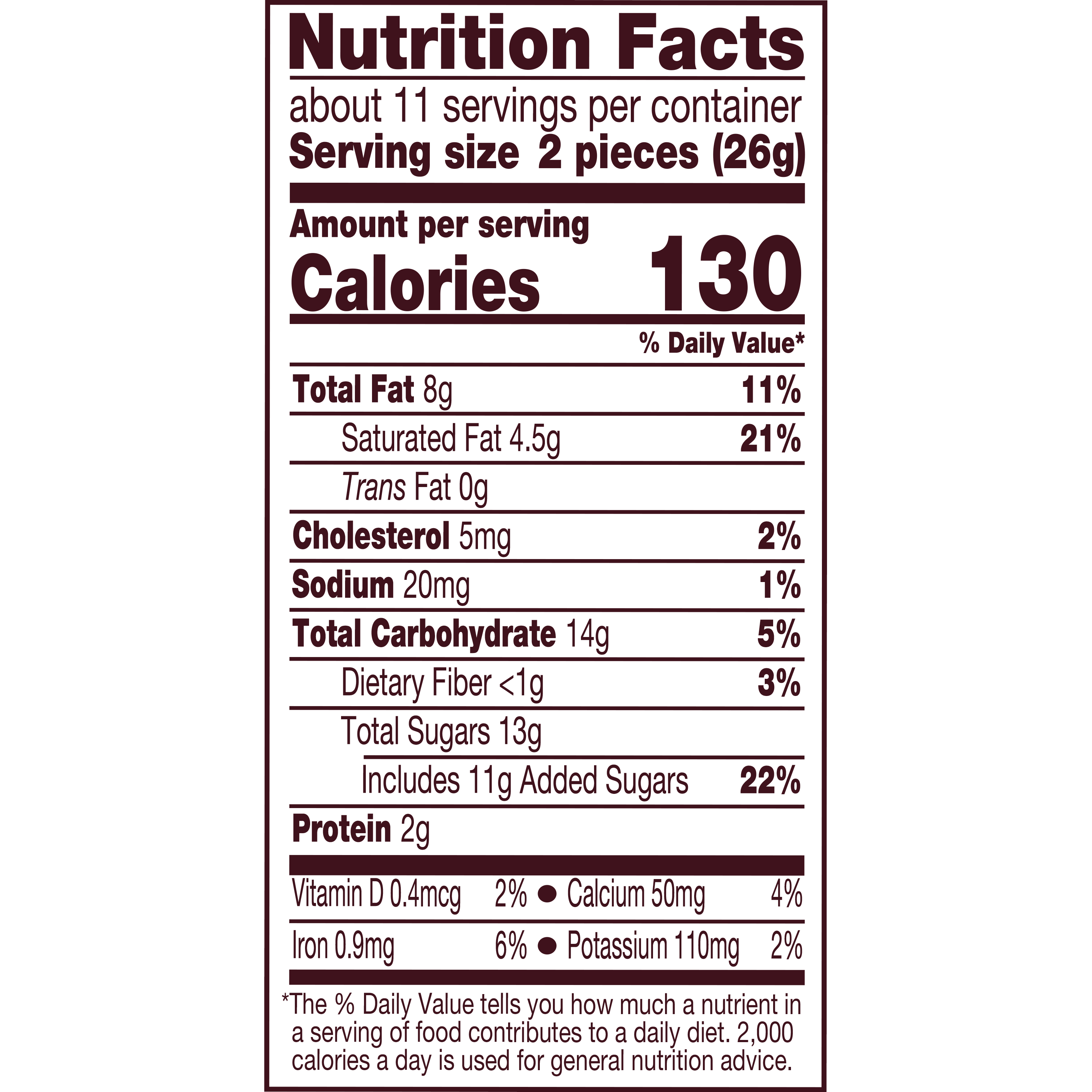 HERSHEY'S Milk Chocolate with Almonds Snack Size Candy Bars, 10.35 oz bag - Nutritional Facts