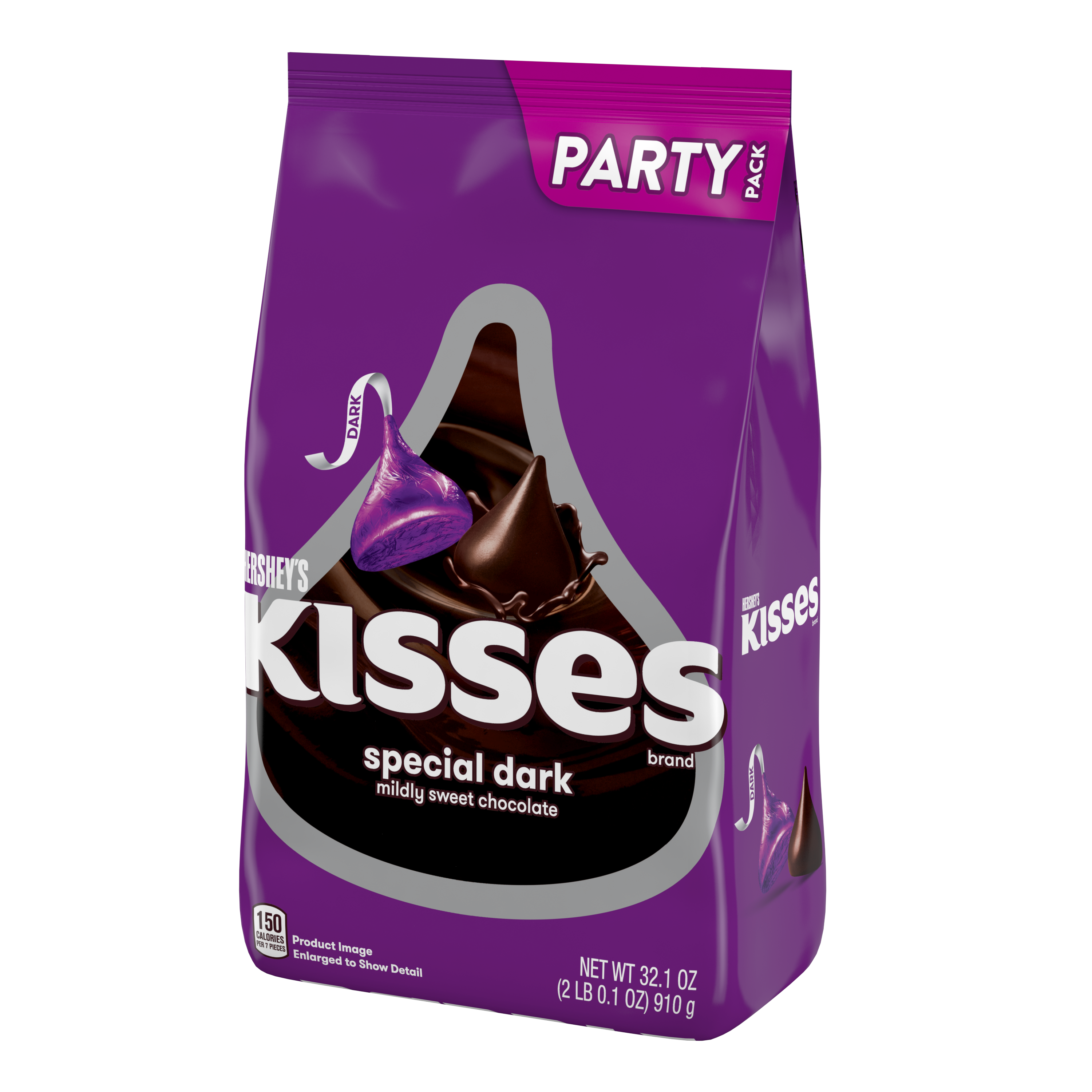 HERSHEY'S KISSES SPECIAL DARK Mildly Sweet Chocolate Candy, 32.1 oz pack - Right Side of Package