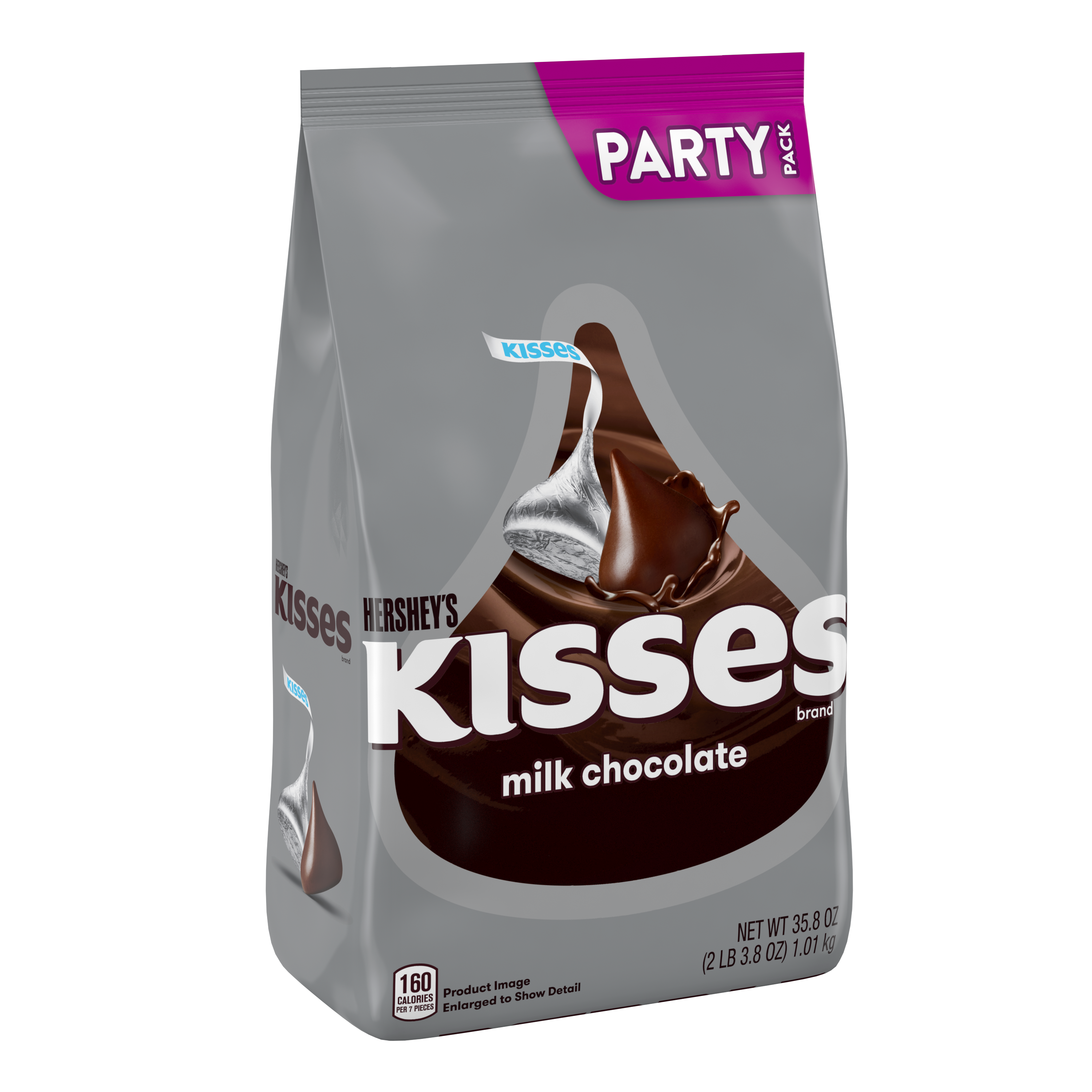 HERSHEY'S KISSES Milk Chocolate Candy, 35.8 oz pack - Left Side of Package