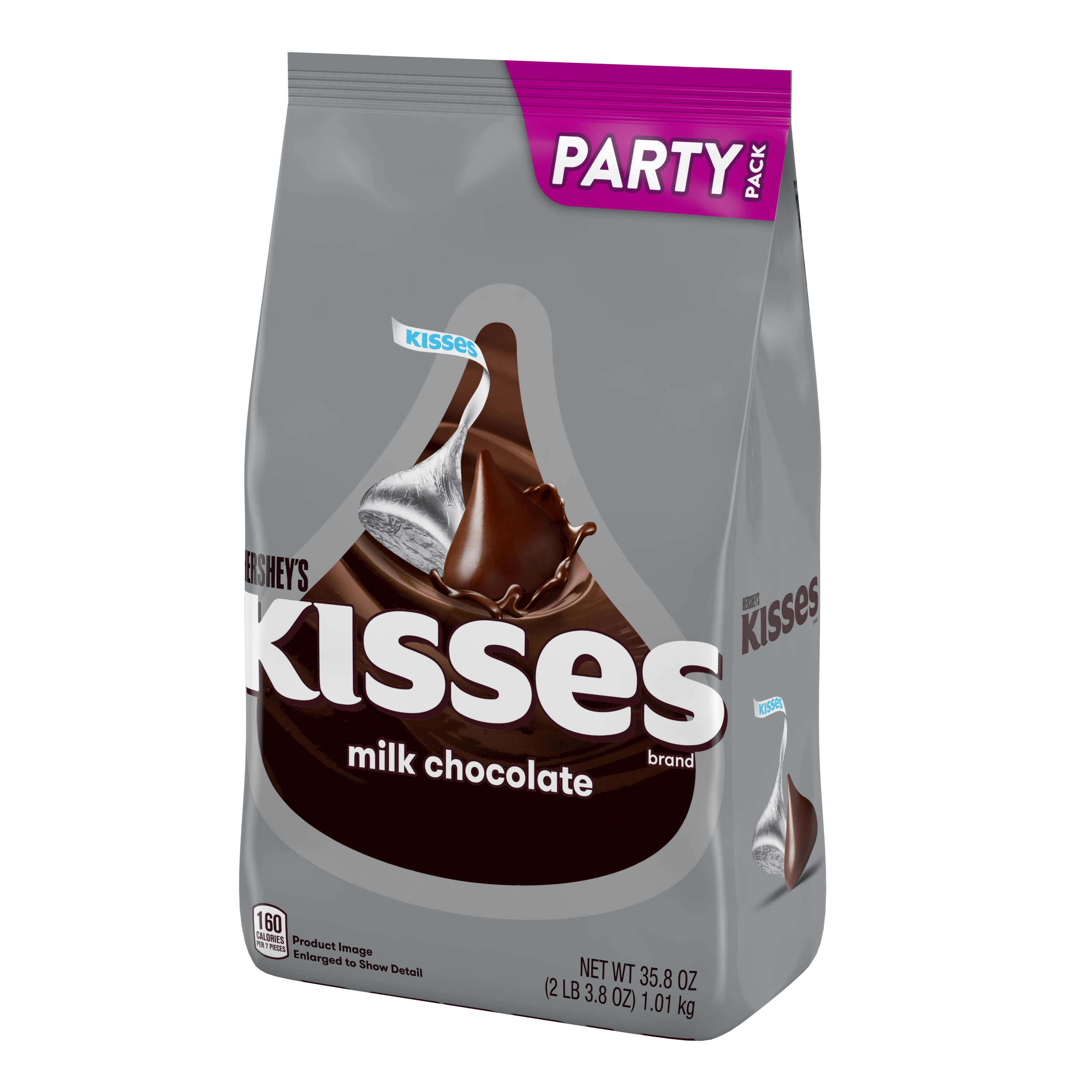 HERSHEY'S KISSES Milk Chocolate Candy, 35.8 oz pack - Right Side of Package