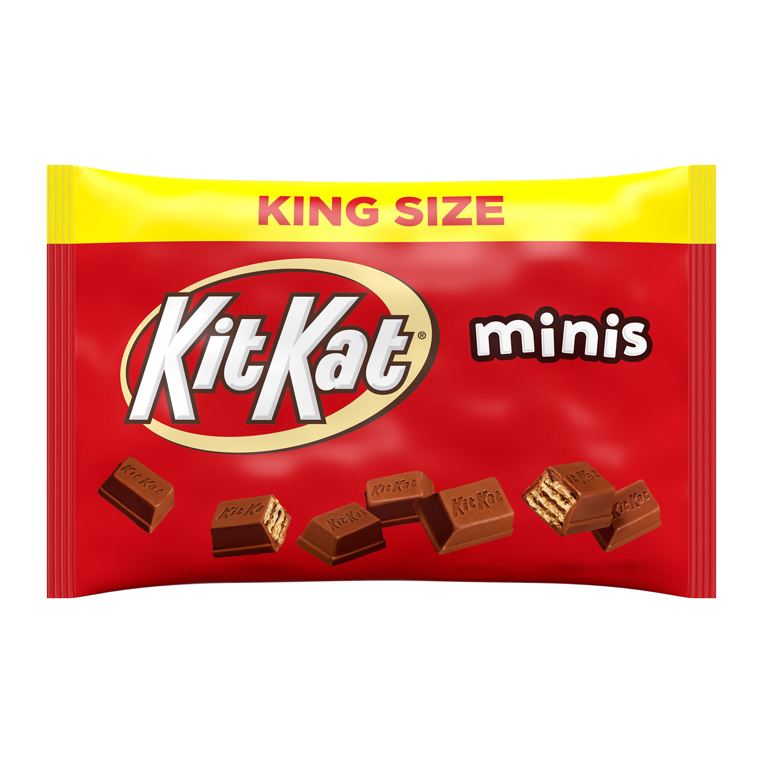KIT KAT® Minis Milk Chocolate King Size Candy Bars, 2.2 oz bag - Front of Package
