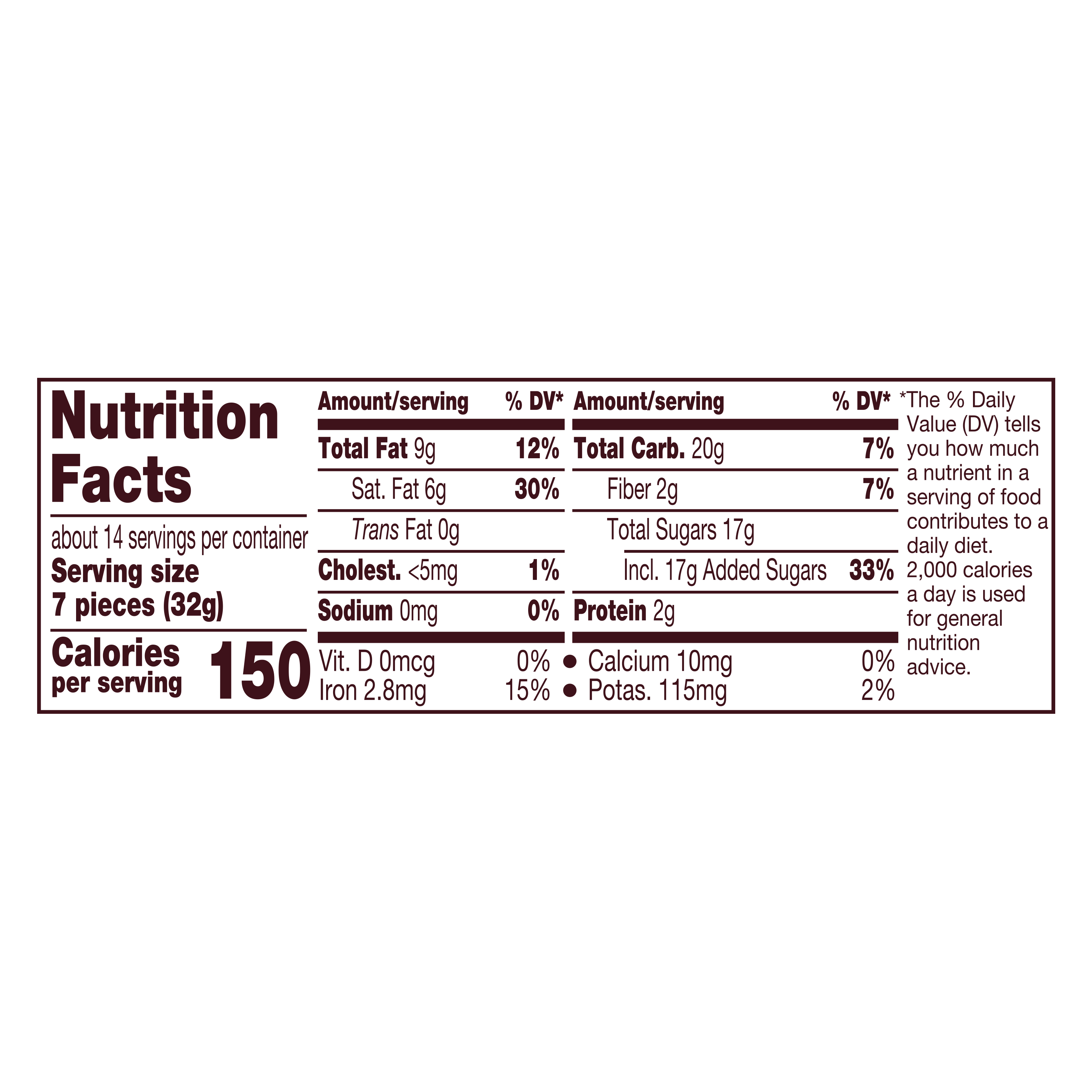 HERSHEY'S KISSES SPECIAL DARK Mildly Sweet Chocolate Candy, 16.1 oz pack - Nutritional Facts