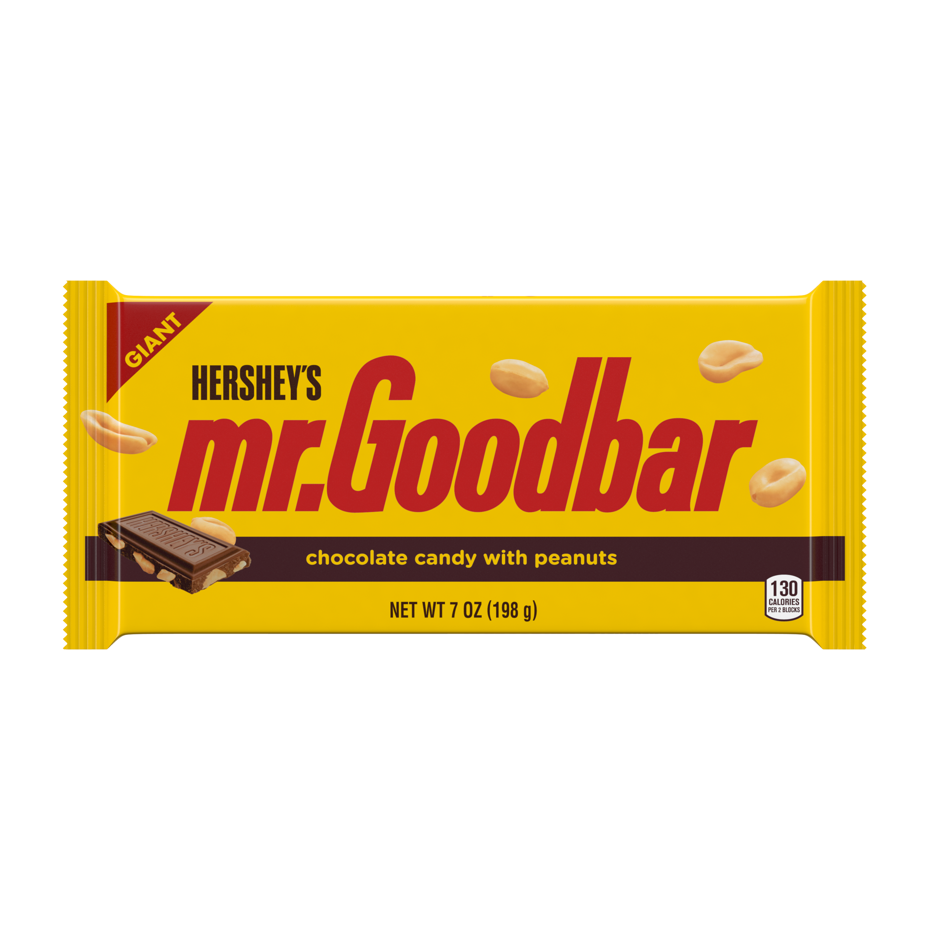 HERSHEY'S MR. GOODBAR Milk Chocolate with Peanuts Giant Candy Bar, 7 oz - Front of Package
