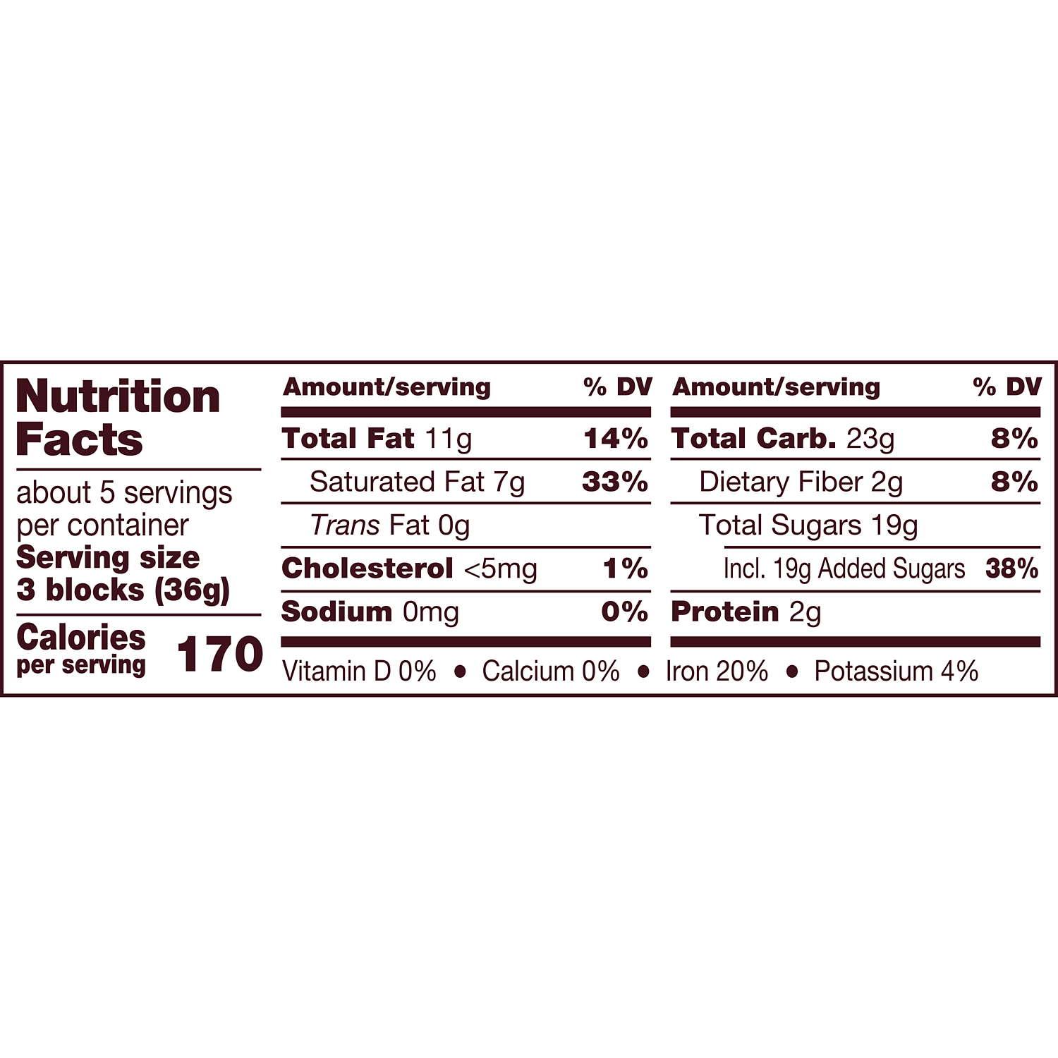 HERSHEY'S SPECIAL DARK Mildly Sweet Chocolate Giant Candy Bar, 6.8 oz - Nutritional Facts