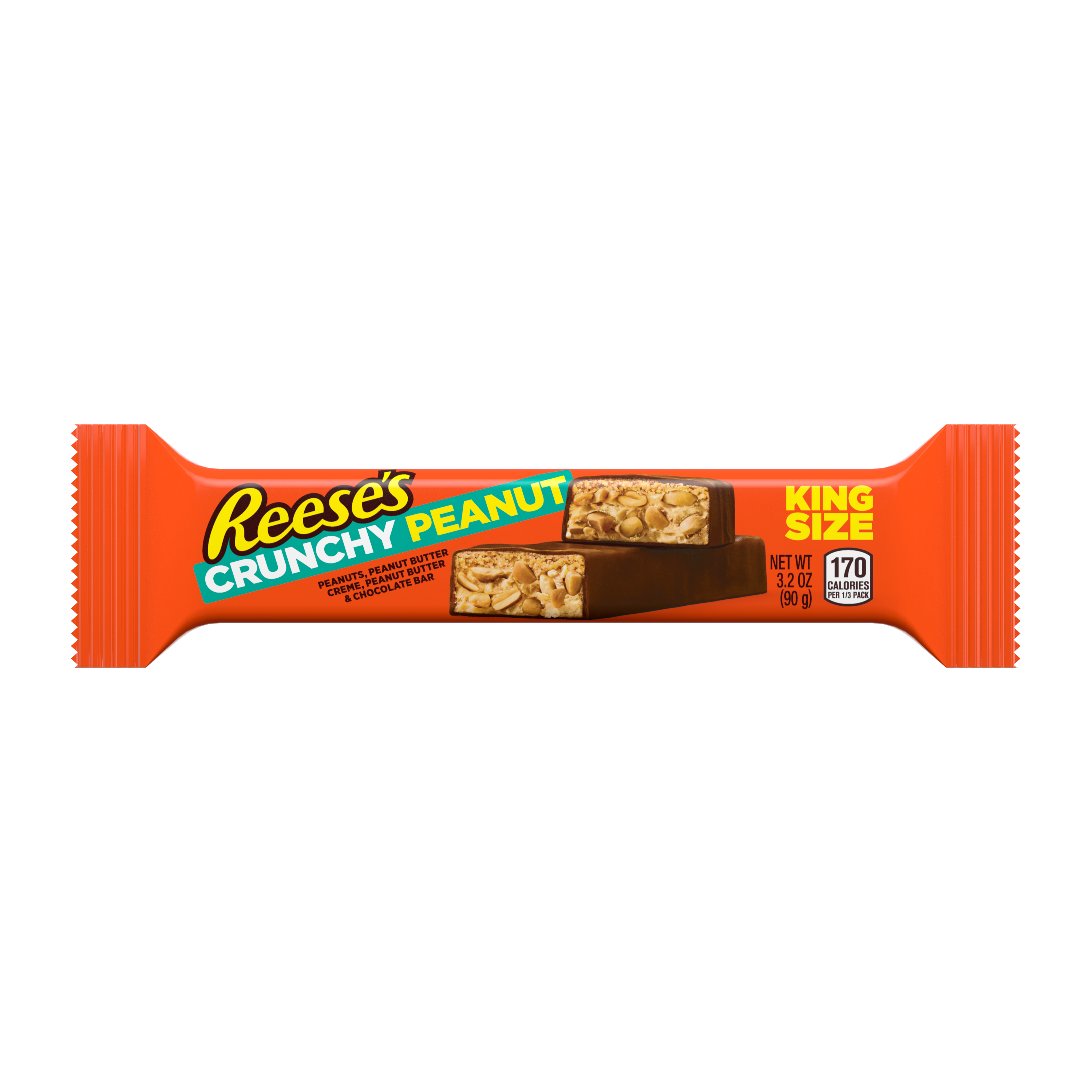 REESE'S Crunchy Peanut King Size Candy Bar, 3.2 oz - Front of Package